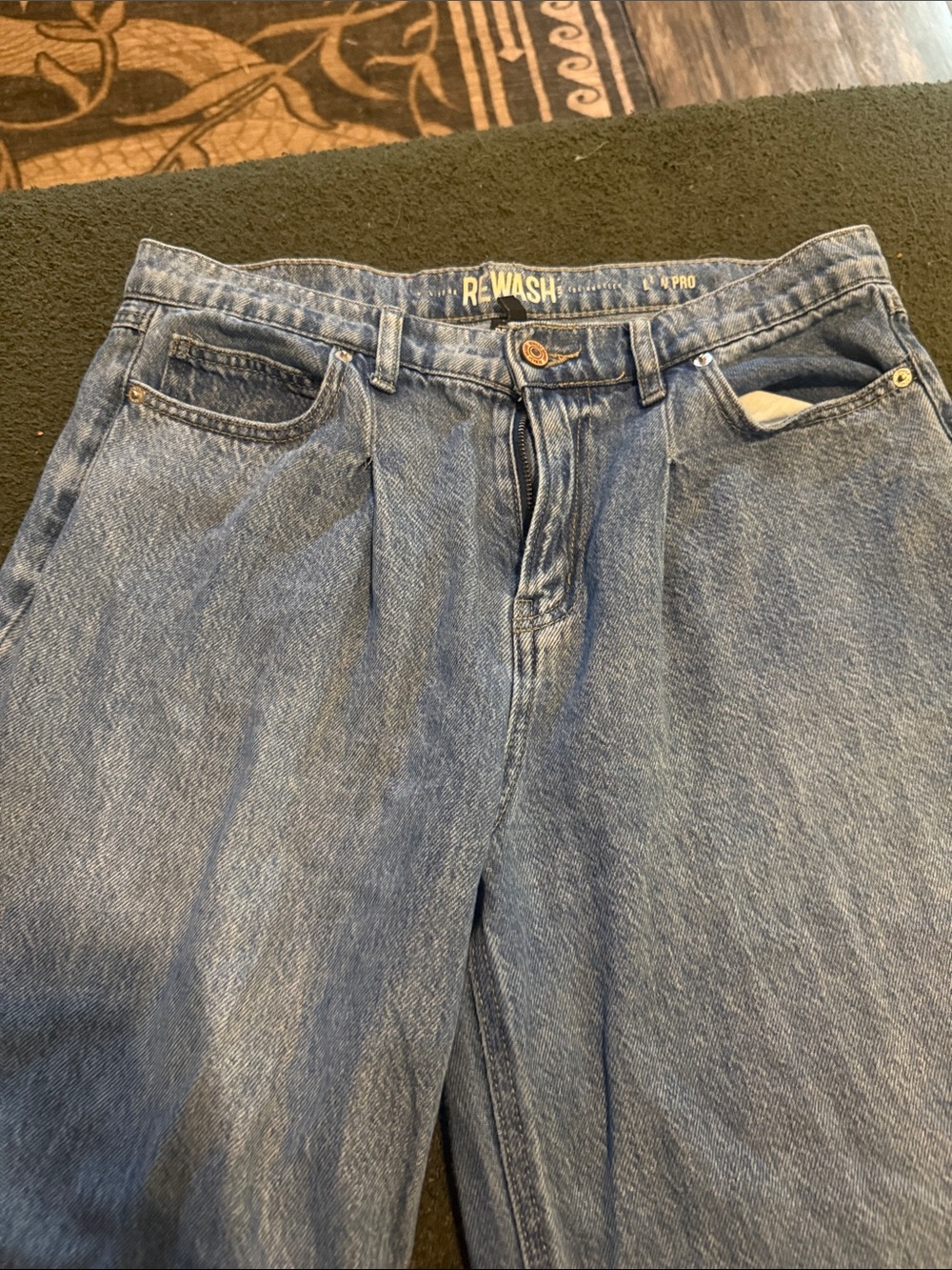 Rewash Wide Leg Blue Denim Jeans